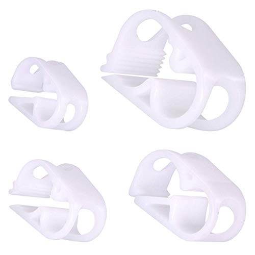 Swpeet 40Pcs 4 Sizes Plastic Tube Clamps Kit, Shut Off Hose Clamp Tube Clip Pipe Hose Flow Perfect for Control Wine Beer Bottle and Infusion Bottle