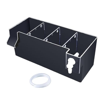 Aquarium Fish Tank Filter Drip Flow Box Clear Waterfall Increase Water Flow Hang on Filter Box Accessory for Small Fish Tanks, Black 24x10.5x10cm