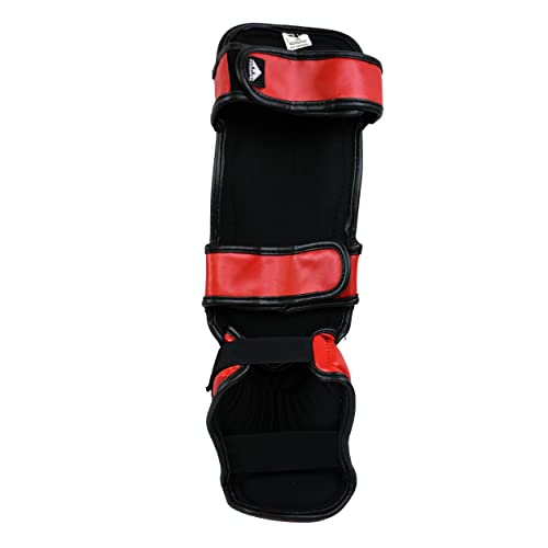 PFG Classic Shin Instep Guard for Boxing MMA Muay Thai Training - color: Red, size: Small-Medium