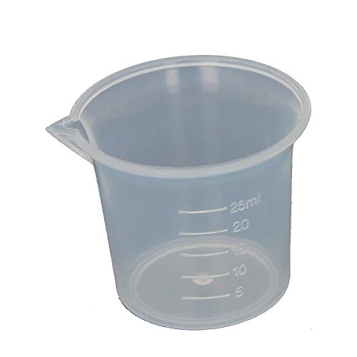 Othmro 2Pcs Kitchen Lab 25mL Plastic Measuring Cup Jug Pour Spout Container Baking Tool Measuring Cup Labs PP Graduated Beakers - color: 25ml 2Pcs
