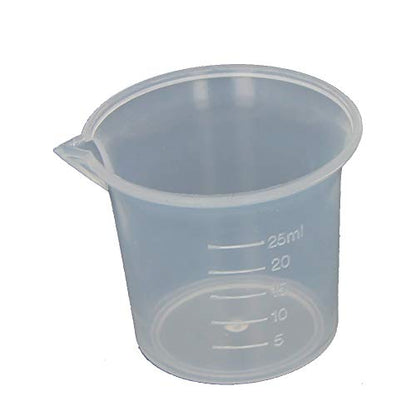 Othmro 2Pcs Kitchen Lab 25mL Plastic Measuring Cup Jug Pour Spout Container Baking Tool Measuring Cup Labs PP Graduated Beakers - color: 25ml 2Pcs