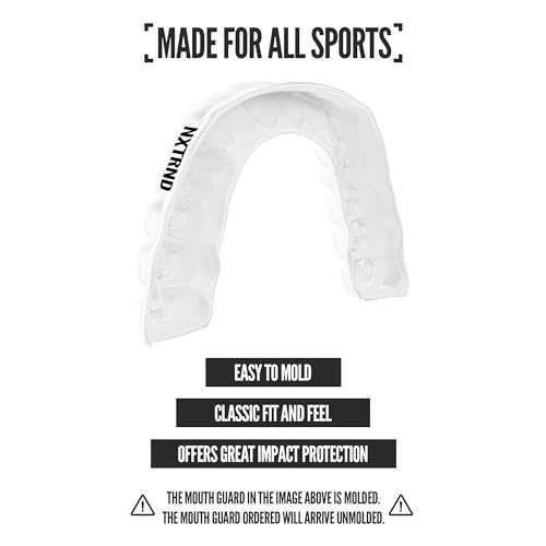 2 Pack Nxtrnd Classic Mouthguard, Custom Fit Sports Mouthpiece for Football, Boxing, MMA, Basketball, Hockey, Lacrosse, Youth & Adult (White) - color: White