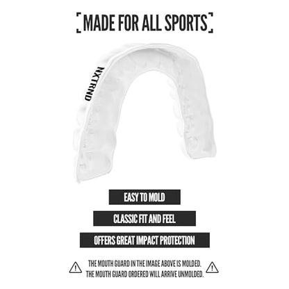 2 Pack Nxtrnd Classic Mouthguard, Custom Fit Sports Mouthpiece for Football, Boxing, MMA, Basketball, Hockey, Lacrosse, Youth & Adult (White) - color: White