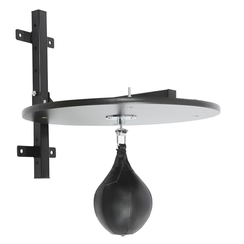 Speed Bag Platform Kit, Adjustable Height Wall Mount Professional Fitness Ball Boxing Bag Reaction Training Kit, Heavy Duty Boxing Training Equipment with Punching Ball - color: Black