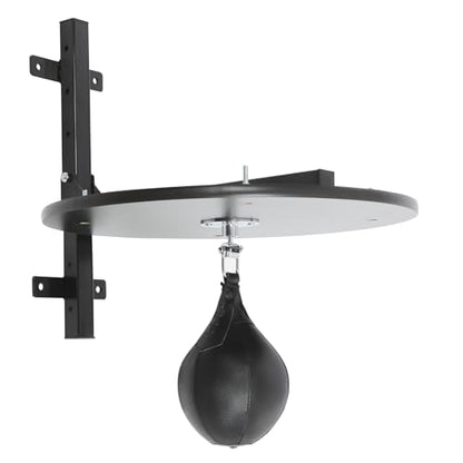 Speed Bag Platform Kit, Adjustable Height Wall Mount Professional Fitness Ball Boxing Bag Reaction Training Kit, Heavy Duty Boxing Training Equipment with Punching Ball - color: Black