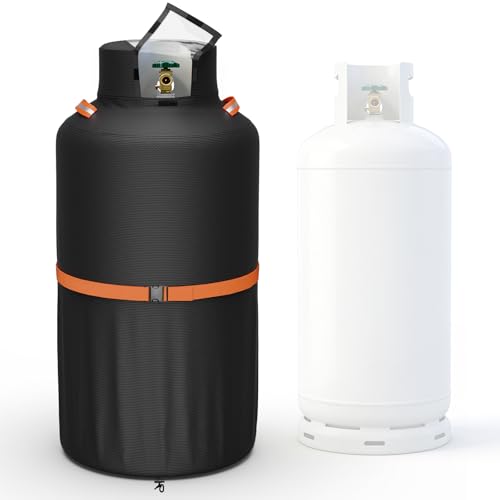 40lb Propane Tank Cover, Heavy-Duty Waterproof Outdoor Gas Cylinder Cover,All-Weather Dustproof,Fits Standard 40lb Tank Cylinder-13.4" Dia x29.3 H,Black - color: Black, size: 40lb