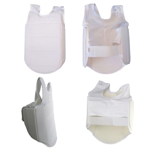 Karate Chest Protector, MMA Combat Training Boxing Taekwondo Abdomen Protective Sparring Gear Muay Thai Kickboxing - color: White, size: Medium