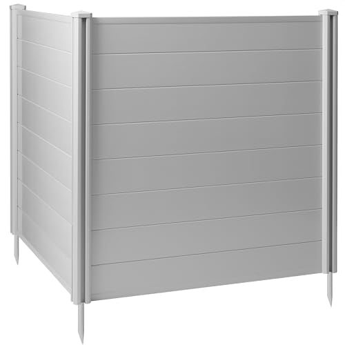 Casafield 48" x 48" Privacy Screen - Outdoor Vinyl Fence Panel Enclosure for AC/Trash Bins/Pool Equipment - Gray - color: Gray, size: 48" x 48"