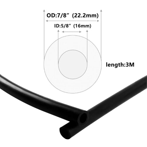 Silicone Tubing 5/8" ID x 7/8" OD Black Food Grade High-temperature Pure Silicone Hose Tube Pipe for Air and Liquid Transfer (Length 3 Meter- 10FT) - size: 5/8"x7/8", style: 10FT