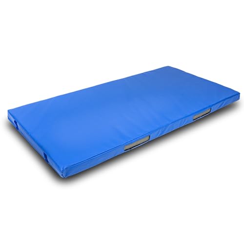 Foamma Gymnastics Mat, 4" x 3 ft x 6 ft, Blue, High-Density Landing Mat with Waterproof Cover, Ideal for Wrestling, Tumbling, Kids & Adults – Gymnastics Equipment for Indoor & Outdoor Use - size: 3ft x 6ft, style: 4" Thickness