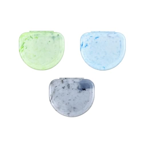 3Pcs Fashion Tie-dye Dental Retainer Case, Portable Orthodontic Aligner Case Storage for Retainers, Aligners & Mouth Guards (3pcs-Sky Blue+Light Green+Gray) - color: 3pcs-Sky Blue+Light Green+Gray