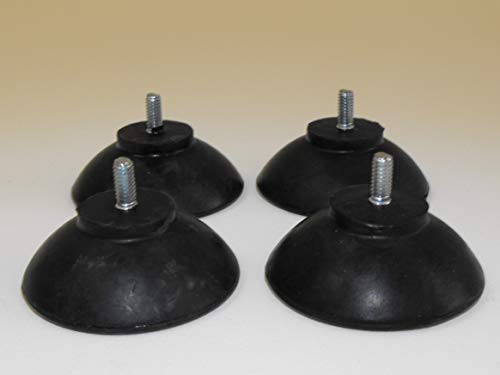 JL Missouri Parts 4X 3/8" #8-32 Screw in 1 3/4" Rubber Suction Cups, 5/8" Tall, Made in USA High Quaity Foot Isolator