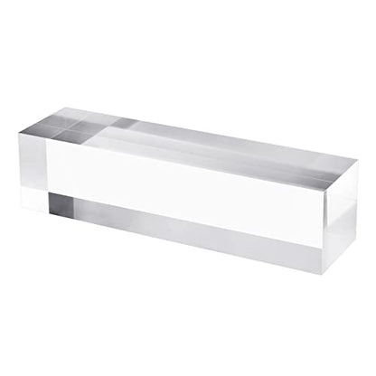 CiaoHER 2in Thickness Solid Acrylic Cube Display Block 2"x2"x8" | Clear Polished, Pedestal Stand Riser, Solid Base, 1 Pack