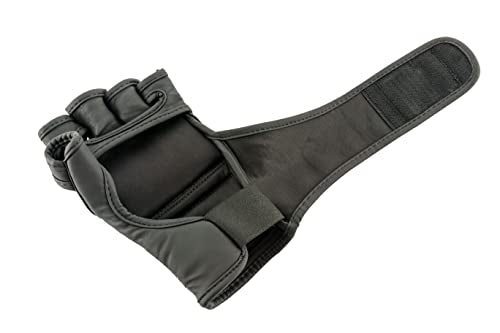 UFC Tonal MMA Gloves (Black, Small) Grappling Fighting Fingerless Training Gloves