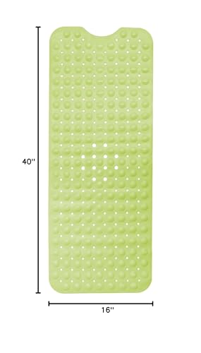 Bath Mat - Large Non Slip Bathtub & Shower Mat - Extra Long 40 x 16 Inch Bathroom Mats for Tub Nonslip Anti Slip Bathmats (40x16 Green) - color: Green