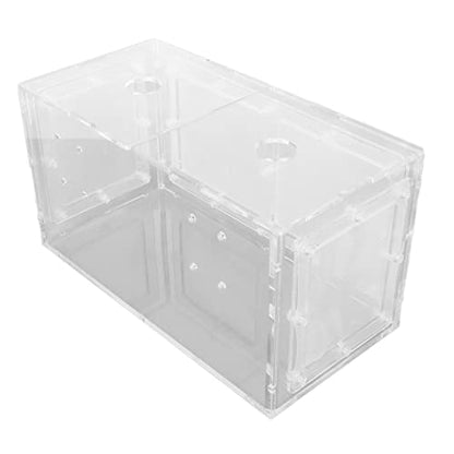 Fish Breeding Box, Acrylic Aquarium Acclimation Hatchery Incubator , Adjuatable Hook Fixing Fish Isolation Box with Lid and Mesh for Baby Fishes, Shrimp, Clownfish, Guppy