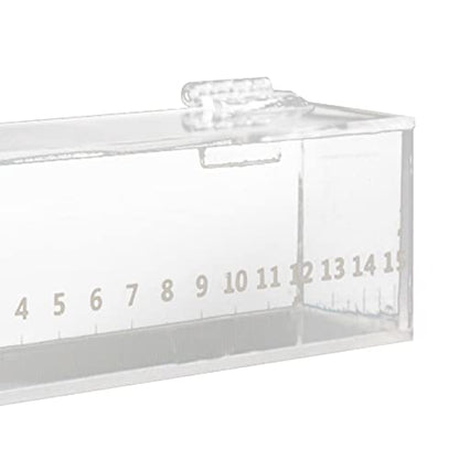 Fish Viewing Box Acrylic with Lid - Mini Aquarium & Breeder (6.3x1.6x2.1 inch) Portable Safe Hatching Box with Scale