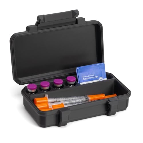 3ml 4 Vial Peptide Case | Organized Syringe and Skin Wipe Storage | Peptide Travel Case