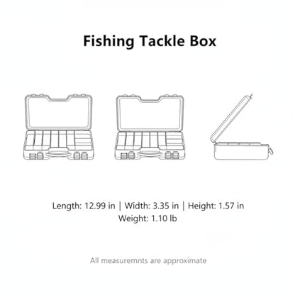 Portable Fishing Tackle Box with Handle, Durable PVC Storage Case for Lures and Hooks, 13 x 3.3 x 1.6 Inches - color: Yellow