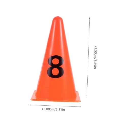 Toyvian 15pcs Plastic Numbered Training Cones Soccer Agility Markers for Basketball and Sports Practice Lightweight and Portable Numerical Identification for Drill Management