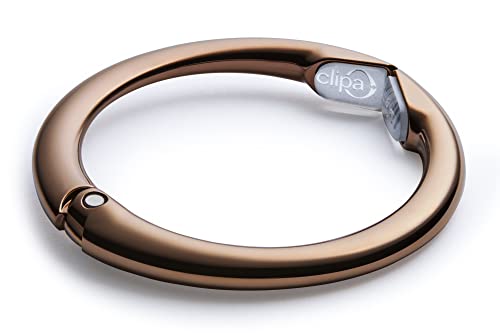 Clipa Bag Hangers The Ring that Opens into a Hook, Closes Automatically - color: Polished Copper