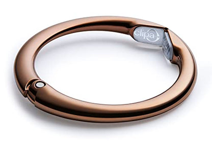 Clipa Bag Hangers The Ring that Opens into a Hook, Closes Automatically - color: Polished Copper