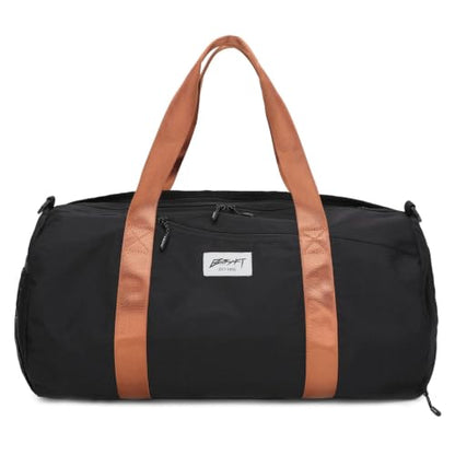 BESMART Gym Bags for Men with Side Pocket，38L Large Sports Gym Duffle Bag - color: Black/Brown