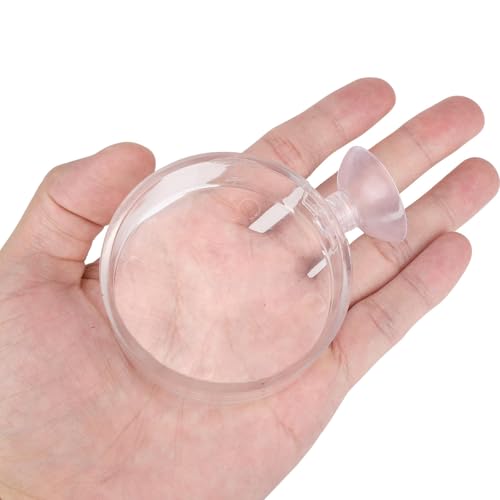 Fish Tank Feeder Dish with Suction Cup, Transparent Acrylic Aquarium Shrimp Feeder Dish with Suction Cup for Shrimp Fish and Aquatic Pets Aquarium Tanks Feeding