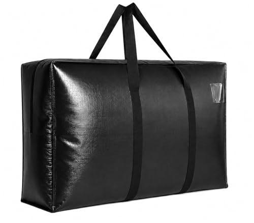 Extra Large Storage Bags, Jumbo Moving Tent Storage Bags, Waterproof Foldable Big Black XL Duffle Bag for Travel, 38x23x11inch - 1PACK - color: Black-1 PACK, size: 38"L x 11"W x 23"H
