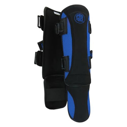ProForce Martial Arts Combat Tactical Shin & Instep Guard - color: Black/Blue, size: Large