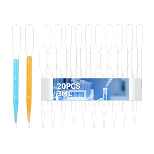 Dropper Pipettes - Disposable Pipettes Dropper for Accurate Liquid Transfer, Perfect for Essential Oils, Resin, Crafts, Labs - Plastic Pipette 20PCS