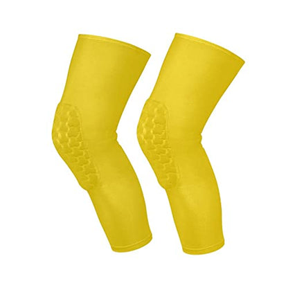 Gold Sports Knee Pads Youth Volleyball Basketball Knee Pads Long Leg Sleeves Braces Compression Wrestling Knee Pads for Boys Girls Football Dance Yoga - color: Gold