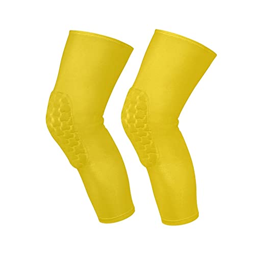 Gold Sports Knee Pads Youth Volleyball Basketball Knee Pads Long Leg Sleeves Braces Compression Wrestling Knee Pads for Boys Girls Football Dance Yoga - color: Gold