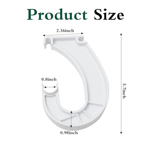 4Pcs Hanging Closet Rod Support,3/4 Closet Shelf Rod Holder,Sturdy J-Shaped Closet Brackets for Hanging Clothes,Cabinets Storage and Curtain