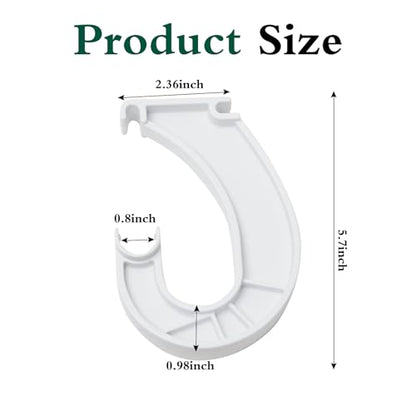 4Pcs Hanging Closet Rod Support,3/4 Closet Shelf Rod Holder,Sturdy J-Shaped Closet Brackets for Hanging Clothes,Cabinets Storage and Curtain