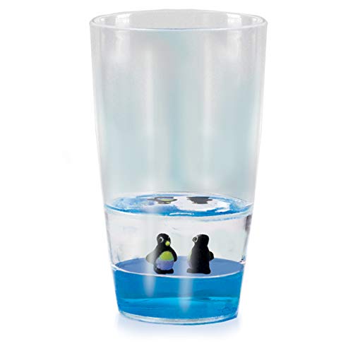 Deluxebase Floatarama Tumbler - Penguin from 9oz BPA-Free Acrylic Plastic Drinking Glasses with Floating Animal Figurines. Cute Drinkware and Novelty Glassware. - style: Penguin