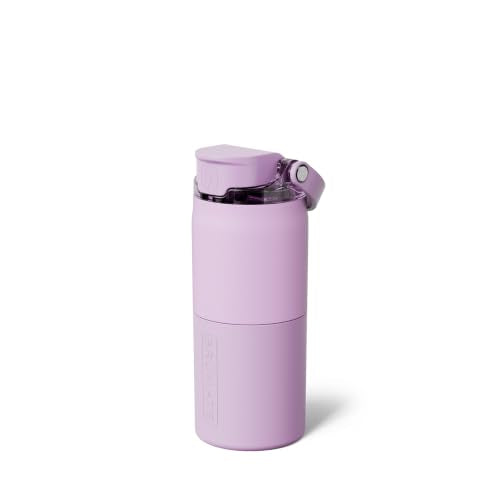 BrüMate Rise 18oz Water Bottle with Covered Silicone Straw | 100% Leakproof Insulated Kids Water Bottle | Cup Holder Friendly Base | 18oz (Lavender) - color: Lavender, size: 18 Ounces