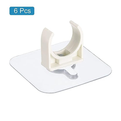 uxcell PVC Water Pipe Clamp Clips, 6pcs Fit for 25mm(1") OD Tubing Hose Hanger Support U-Shaped Pipe Clips with Adhesive for Water Pipe, Gas Tubing - size: 25mm