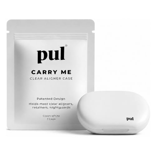 PUL Retainer Case for Invisalign & Clear Aligners - Slim Clear Aligner Case with Secure Magnetic Closure - Travel Retainer Holder for Invisalign Accessories, Mouth Guards & Dentures - White - color: White