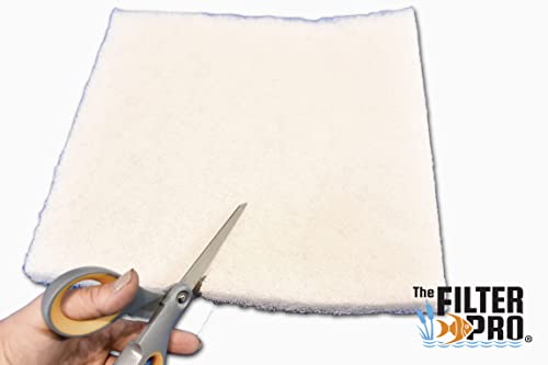 White Fine Filter Media, 1" Thick, Perfect for Aquariums, Ponds and Water Gardens, Made in USA (14" x 56")