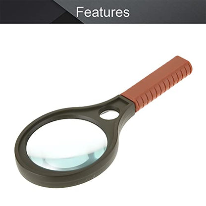 Othmro QK-7502 7X 12X Magnifier Glass Handheld Magnifier Lens Black Round Page Magnifying Lens Small Magnifying Glasses with Handle for Small Prints Book Magazines Newspaper Reading Jewelry - color: 7x 75mm