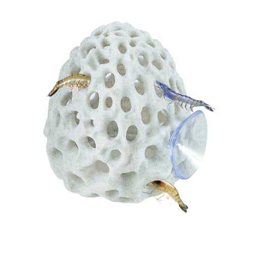 Shrimp Dome Hide, Shrimp Hides for Aquarium, Betta Fish Hideout with Suction Cup, Betta Habitat Tank Ornament Accessories, Aquarium Decor for Small Fish Guppy Hiding Resting (White) - color: White