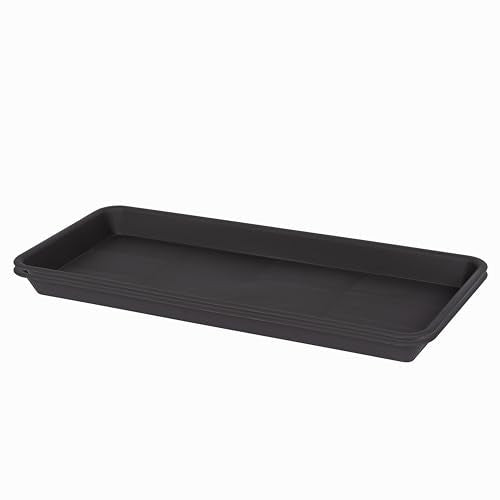 2 Pack Plastic Plant Tray Saucer, Rectangular, Indoors Outdoor, Water Drip Tray for Flower Pot Planter, Windowsill (6 X 11 Inch, Brown) - color: Dark Brown, size: 11'' x 6.1'' x 1.0'' (2 pack)