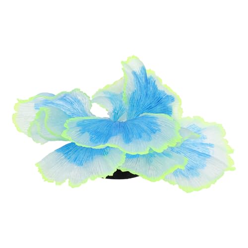 OUNONA Artificial Aquatic Plant Decor Blue Silicone Water Grass Ornament for Fish Tank Landscape Decoration Aquarium Adornment