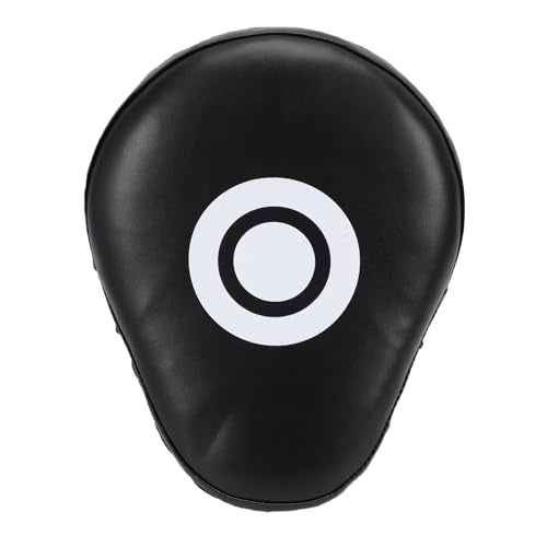 RiToEasysports Boxing Punching Mitt, PU Leather Curved Boxing Pad with Adjustable Strap, Training Hand Pad for Taekwondo Muay Thai, Adults Kids All Skill Levels - color: Black White