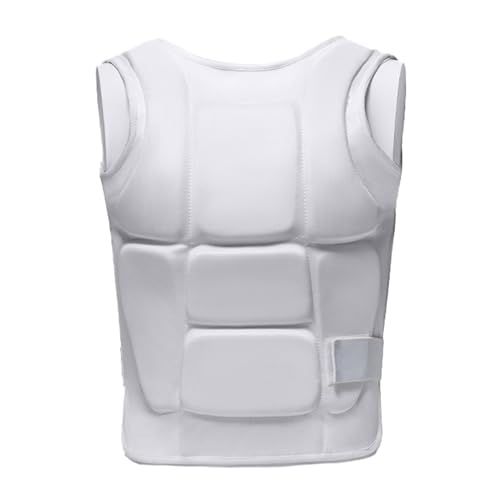 Karate Sparring Vest Taekwondo Chest Protector Black White - color: White, size: Small