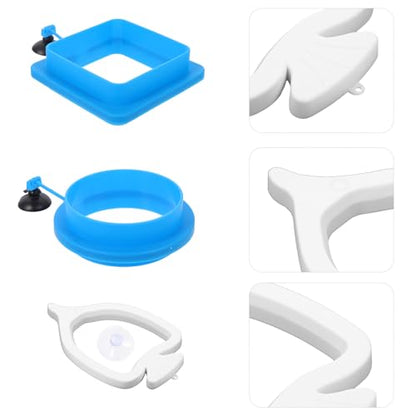 3pcs Aquarium Fish Feeding Rings Set Floating Plastic Fish Feeder Circles for Small Tanks Anti-Diffusion Blue Aquarium Accessories for Tank Feeding