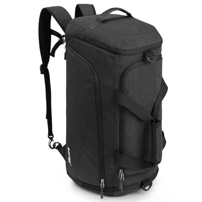 G4Free 45L/60L 3-Way Duffle Backpack Gym Bag with Wet Pocket & Shoes Compartment Sports Travel Weekender Overnight Duffel Bag - color: Dark Grey, size: 45l