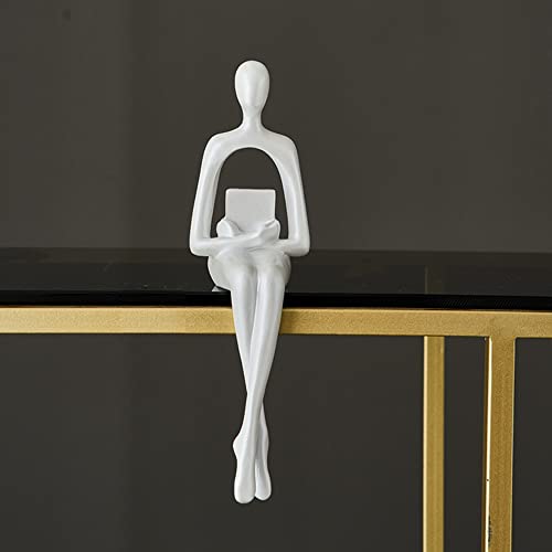 XINXUAN White Statue Home Decor - Modern Bookshelf & Desk Decor - 3 Piece Set