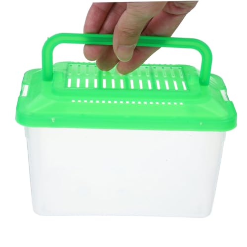 Happyyami 2pcs Portable Fish Container Lid Handheld Critter Carrier for Small Pets Breeding Case for Fish Turtles and Reptiles Easy to Carry Secure Transport Versatile Habitat